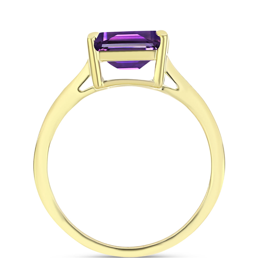 Goldplattierter Silberring mit marokkanischem Amethyst 2 