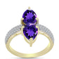Goldplattierter Silberring mit marokkanischem Amethyst und weißem Topas