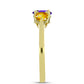 Goldplattierter Silberring mit marokkanischem Amethyst und Zitrin aus dem Ural