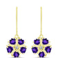 Goldplattierte Silberohrringe mit marokkanischem Amethyst und weißem Topas