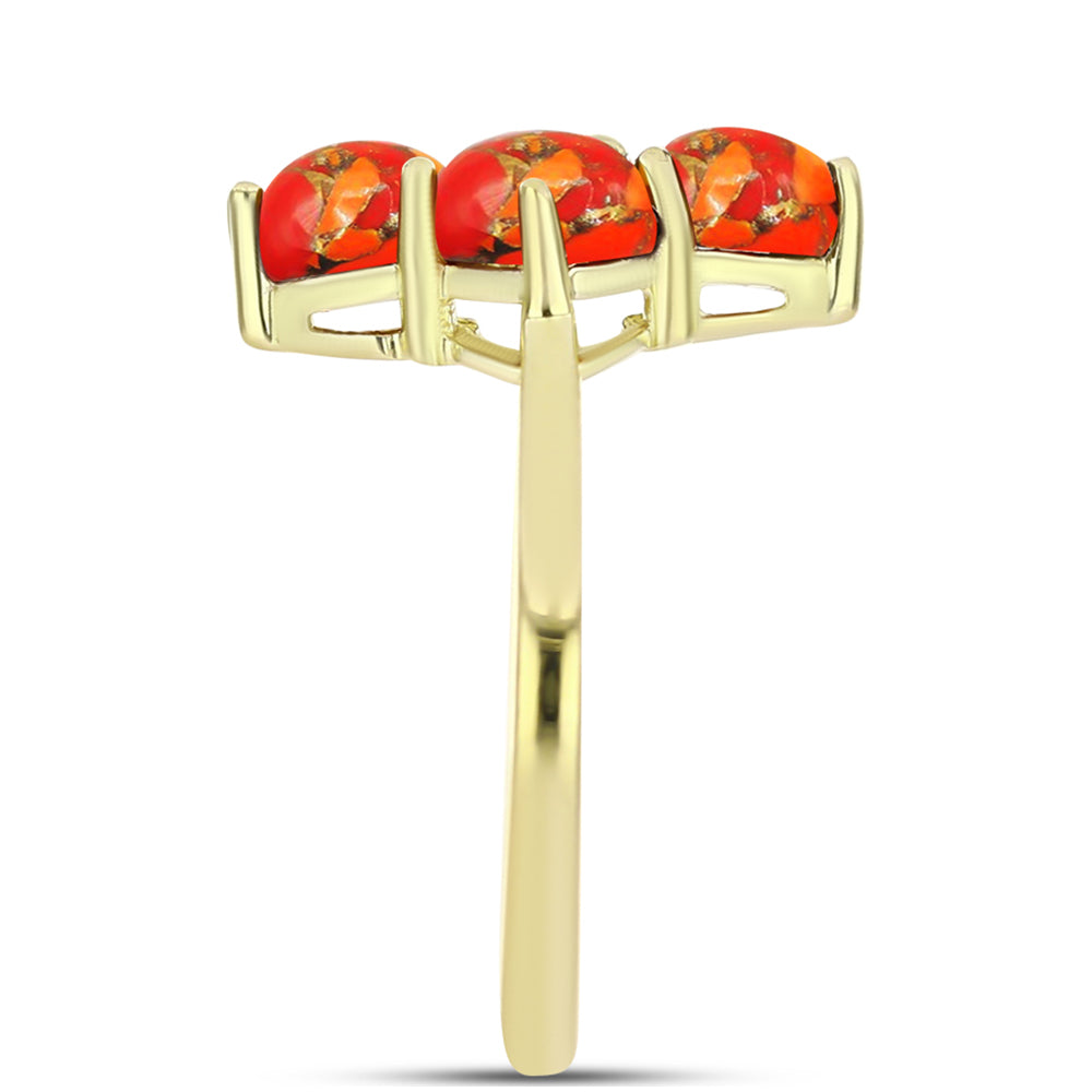 Goldplattierter Silberring mit Mohave-Türkis 4 