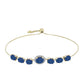 Goldplattiertes Silberarmband mit blauer Druse und weißem Topas