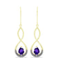 Goldplattierte Silberohrringe mit marokkanischem Amethyst und weißem Topas