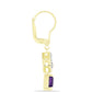 Goldplattierte Silberohrringe mit marokkanischem Amethyst und weißem Topas