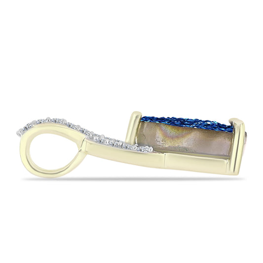 Goldplattierter Silberanhänger mit blauer Druse und weißem Topas