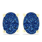 Goldplattierte Silberohrringe mit blauer Druse