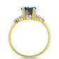 Goldplattierter Silberring mit blauer Druse und weißem Topas