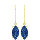 Goldplattierte Silberohrringe mit blauer Druse