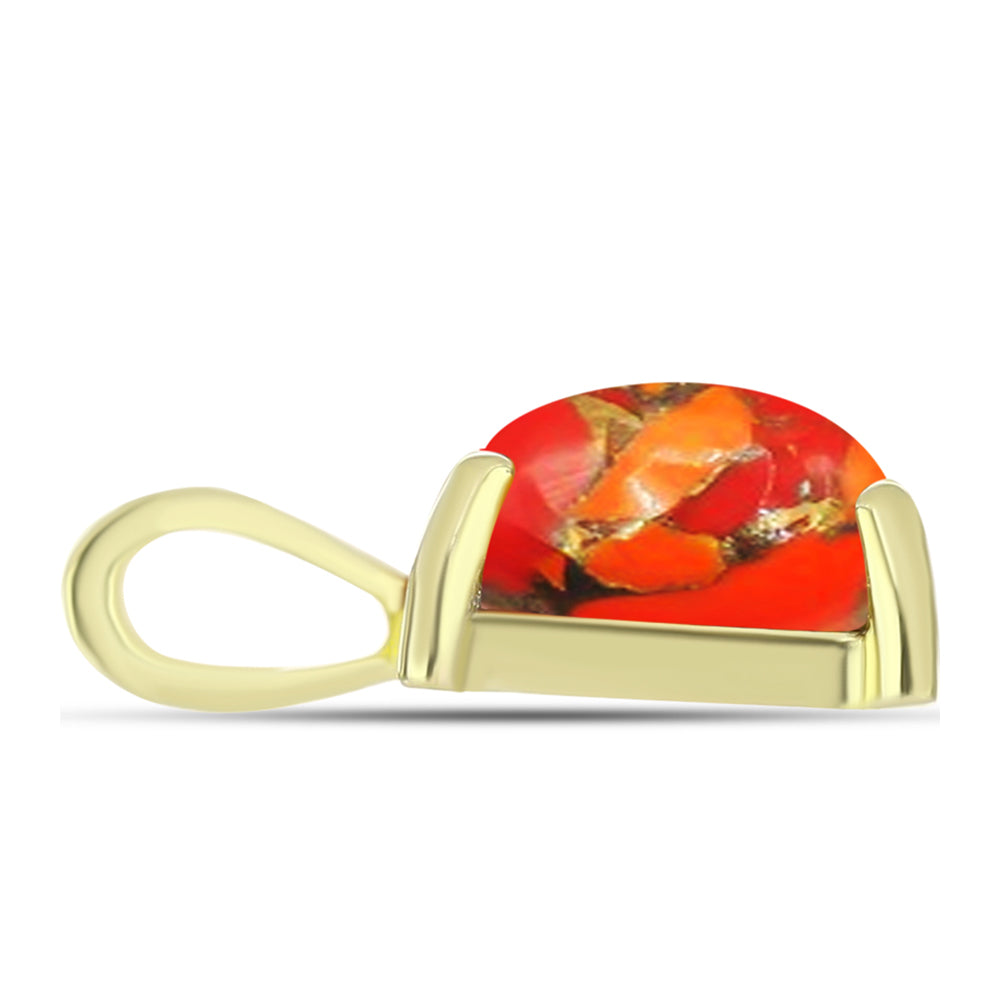 Goldplattierter Silberanhänger mit Mohave-Türkis 2 