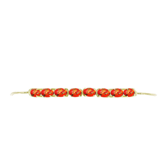 Goldplattiertes Silberarmband mit Mohave-Türkis