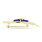 Goldplattierte Silberbrosche mit marokkanischem Amethyst und weißem Topas