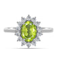Silberring mit Peridot aus Changbai und weißem Topas
