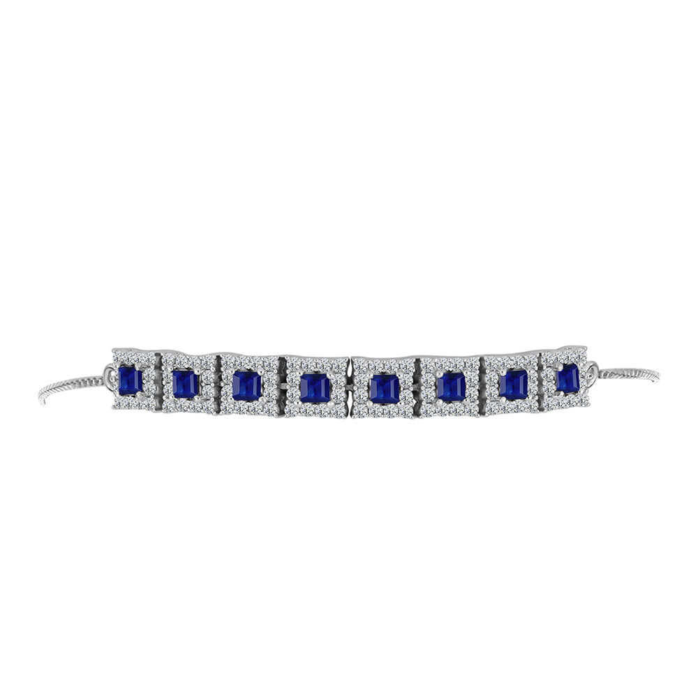 Silberarmband mit australischem blauem Saphir und weißem Topas