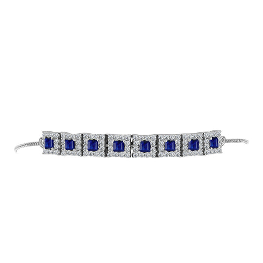 Silberarmband mit australischem blauem Saphir und weißem Topas