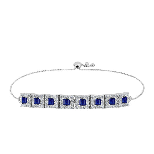 Silberarmband mit australischem blauem Saphir und weißem Topas