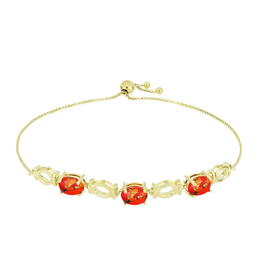 Goldplattiertes Silberarmband mit Mohave-Türkis