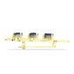 Goldplattierte Silberbrosche mit blauer Druse