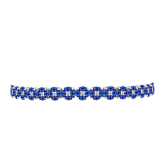 Silberarmband mit australischem blauem Saphir und weißem Topas