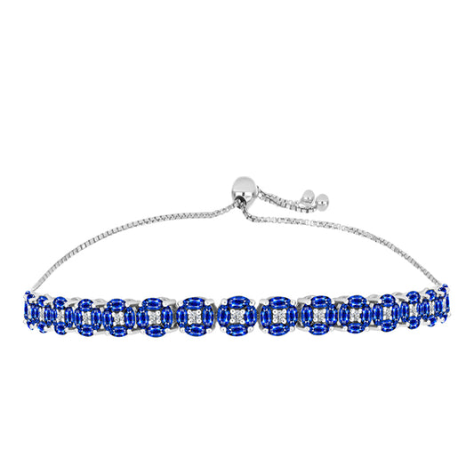 Silberarmband mit australischem blauem Saphir und weißem Topas