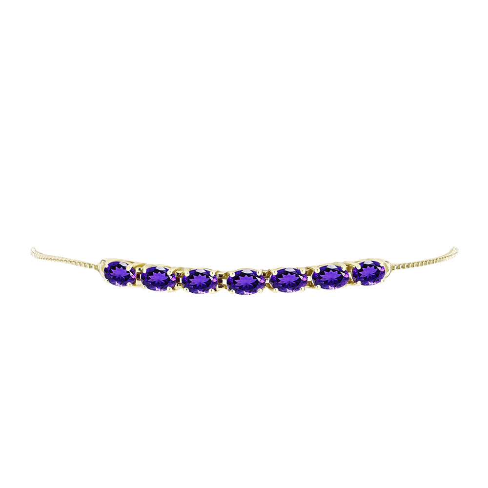 Goldplattiertes Silberarmband mit marokkanischem Amethyst
