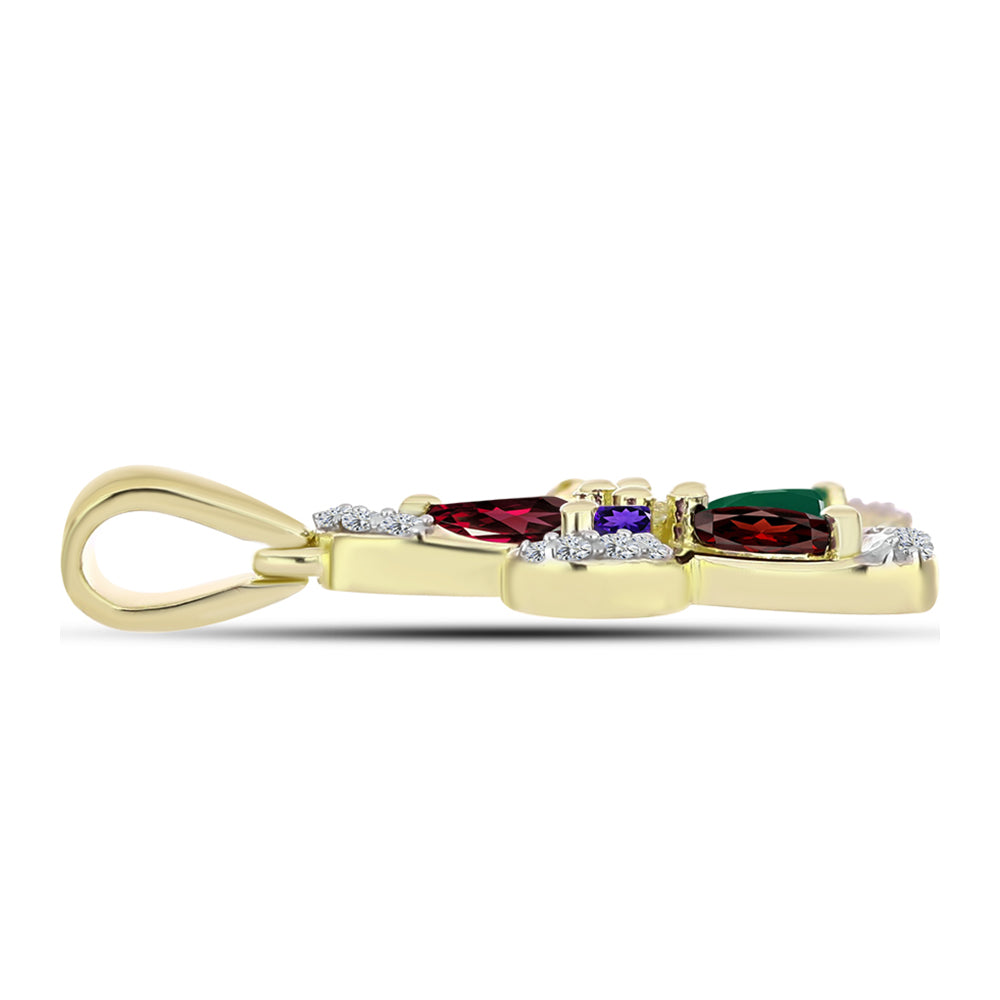 Goldplattierter Silberanhänger mit marokkanischem Amethyst und Zitrin aus dem Ural 2 