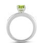 Silberring mit Peridot aus Changbai und weißem Topas