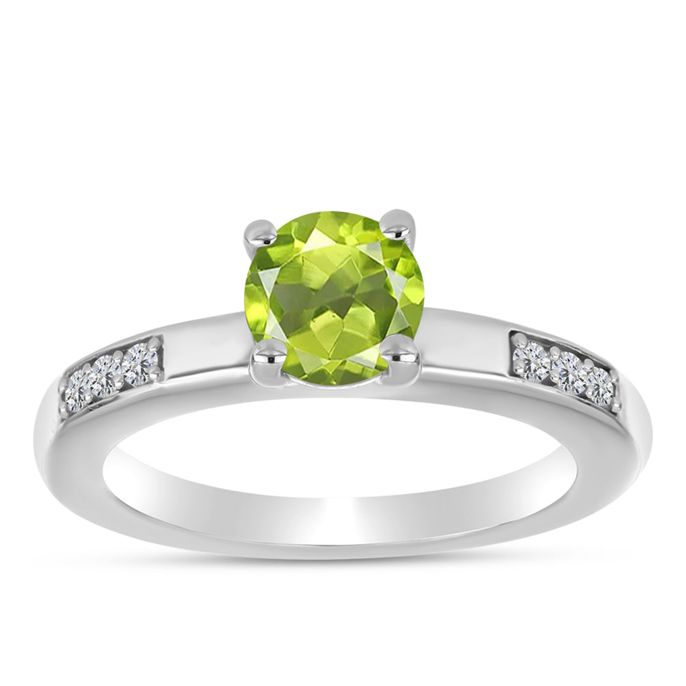 Silberring mit Peridot aus Changbai und weißem Topas 3 