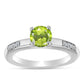 Silberring mit Peridot aus Changbai und weißem Topas