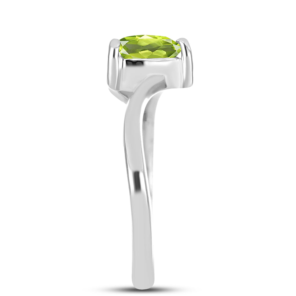 Silberring mit Peridot aus Changbai und weißem Topas 4 