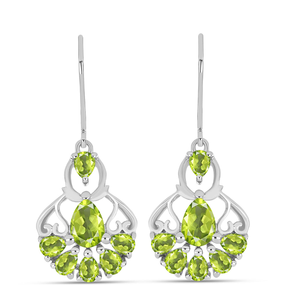 Silberohrringe mit Peridot aus Changbai