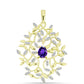 Goldplattierter Silberanhänger mit marokkanischem Amethyst und weißem Topas