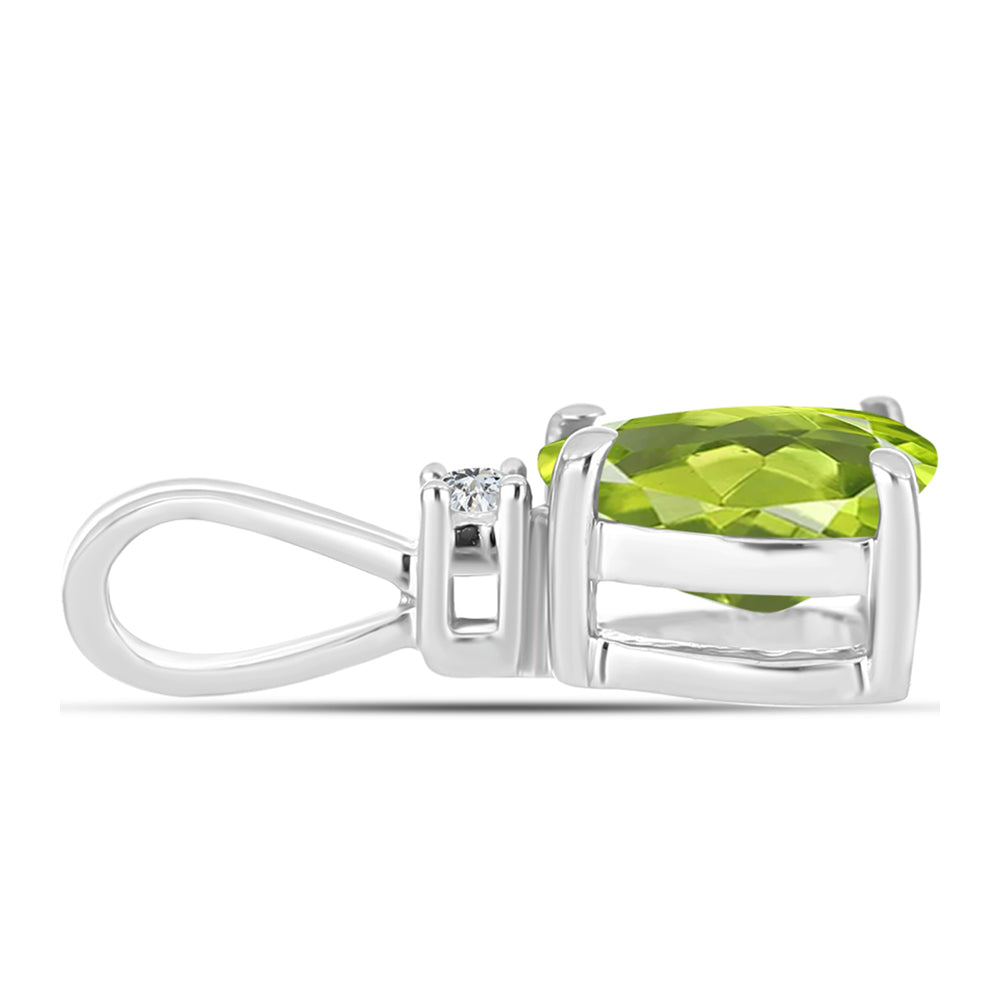Silberanhänger mit Peridot aus Changbai und weißem Topas