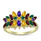 Goldplattierter Silberring mit marokkanischem Amethyst und Zitrin aus dem Ural
