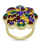 Goldplattierter Silberring mit marokkanischem Amethyst und Zitrin aus dem Ural