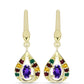Goldplattierte Silberohrringe mit marokkanischem Amethyst und Zitrin aus dem Ural