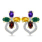 Goldplattierte Silberohrringe mit marokkanischem Amethyst und Zitrin aus dem Ural