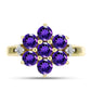 Goldplattierter Silberring mit marokkanischem Amethyst und weißem Topas