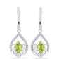 Silberohrringe mit Peridot aus Changbai und weißem Topas