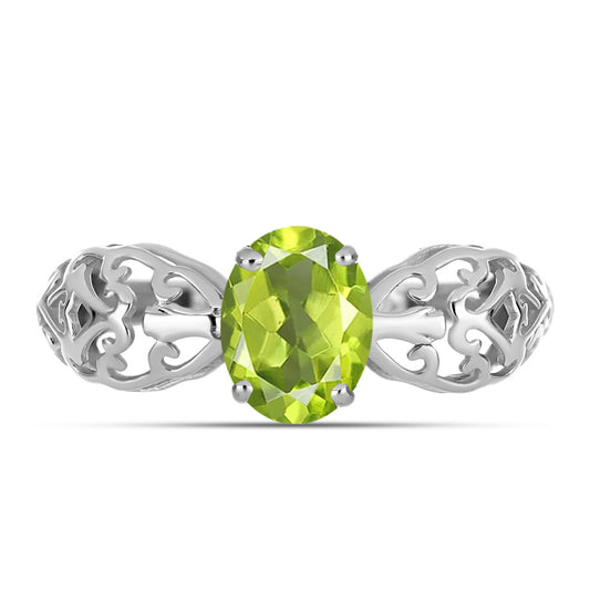 Silberring mit Peridot aus Changbai