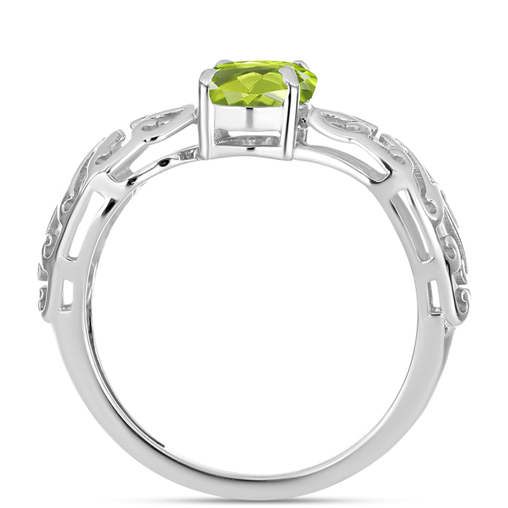 Silberring mit Peridot aus Changbai