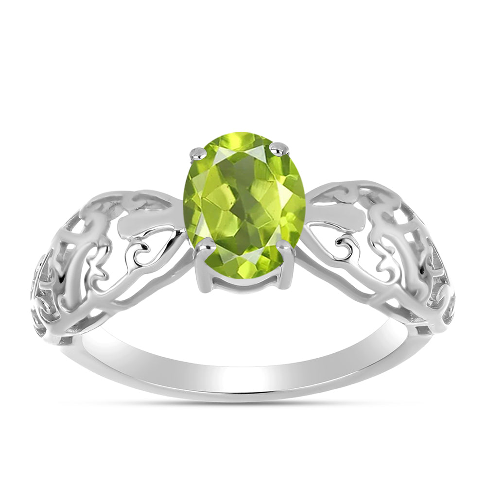 Silberring mit Peridot aus Changbai 3 