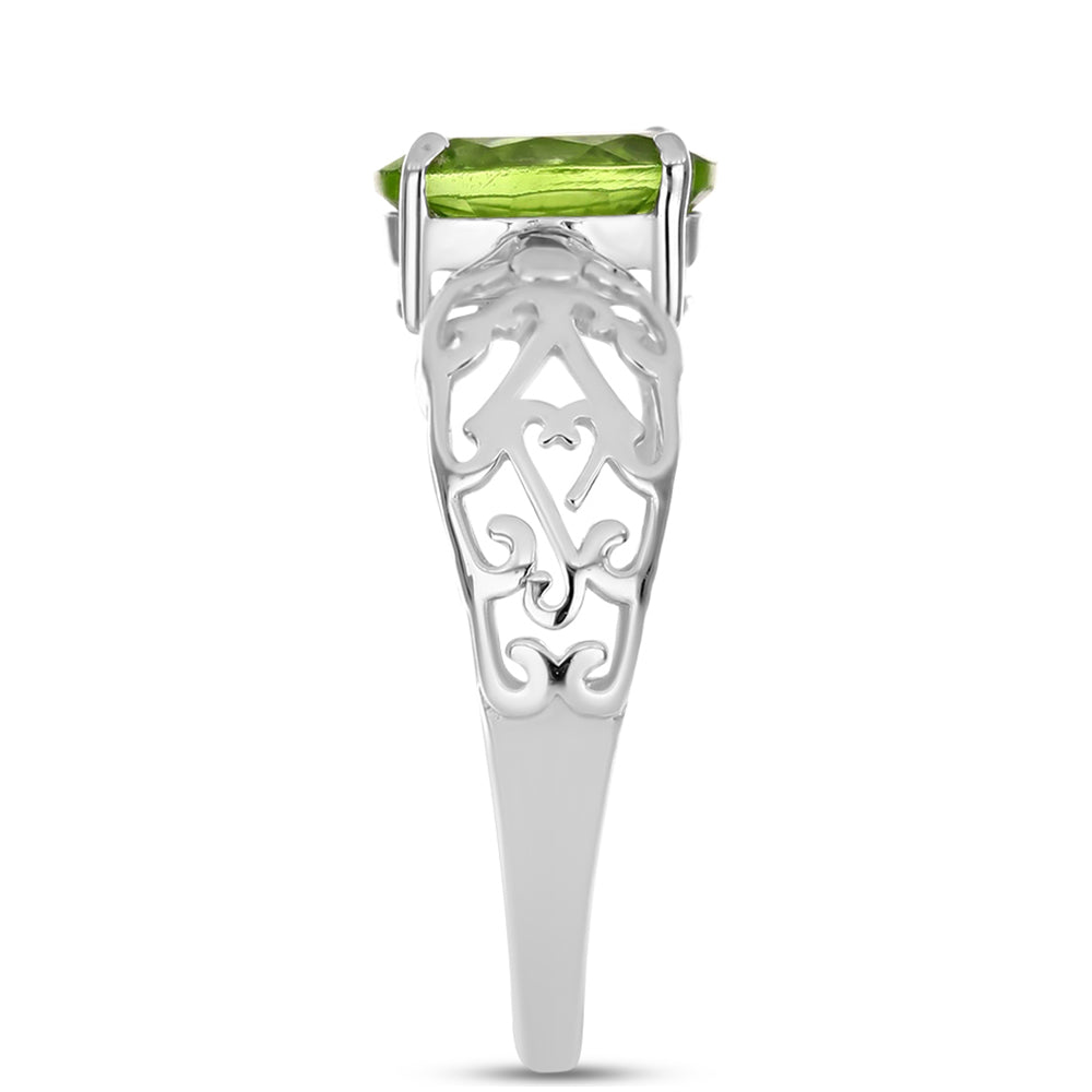 Silberring mit Peridot aus Changbai 4 