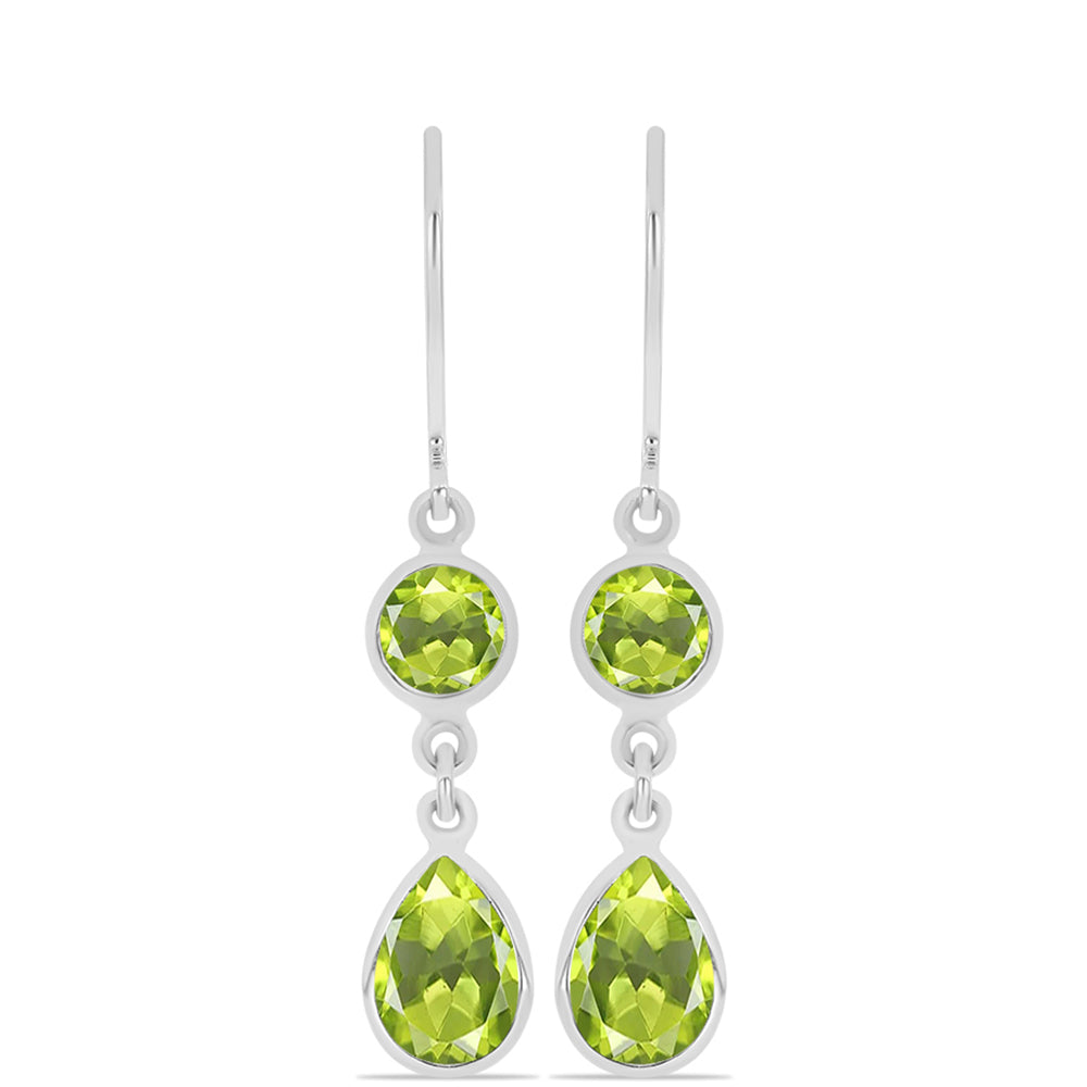 Silberohrringe mit Peridot aus Changbai