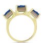Goldplattierter Silberring mit blauer Druse und weißem Topas