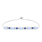 Silberarmband mit australischem blauem Saphir und Regenbogenmondstein