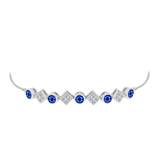 Silberarmband mit australischem blauem Saphir und weißem Topas