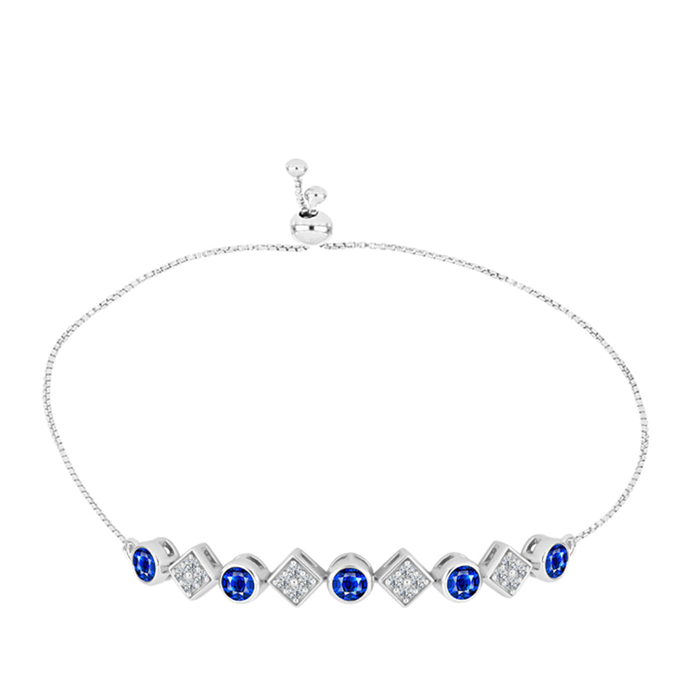 Silberarmband mit australischem blauem Saphir und weißem Topas
