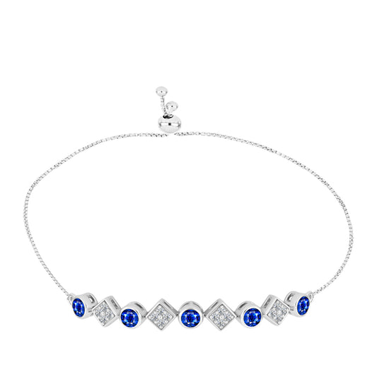 Silberarmband mit australischem blauem Saphir und weißem Topas