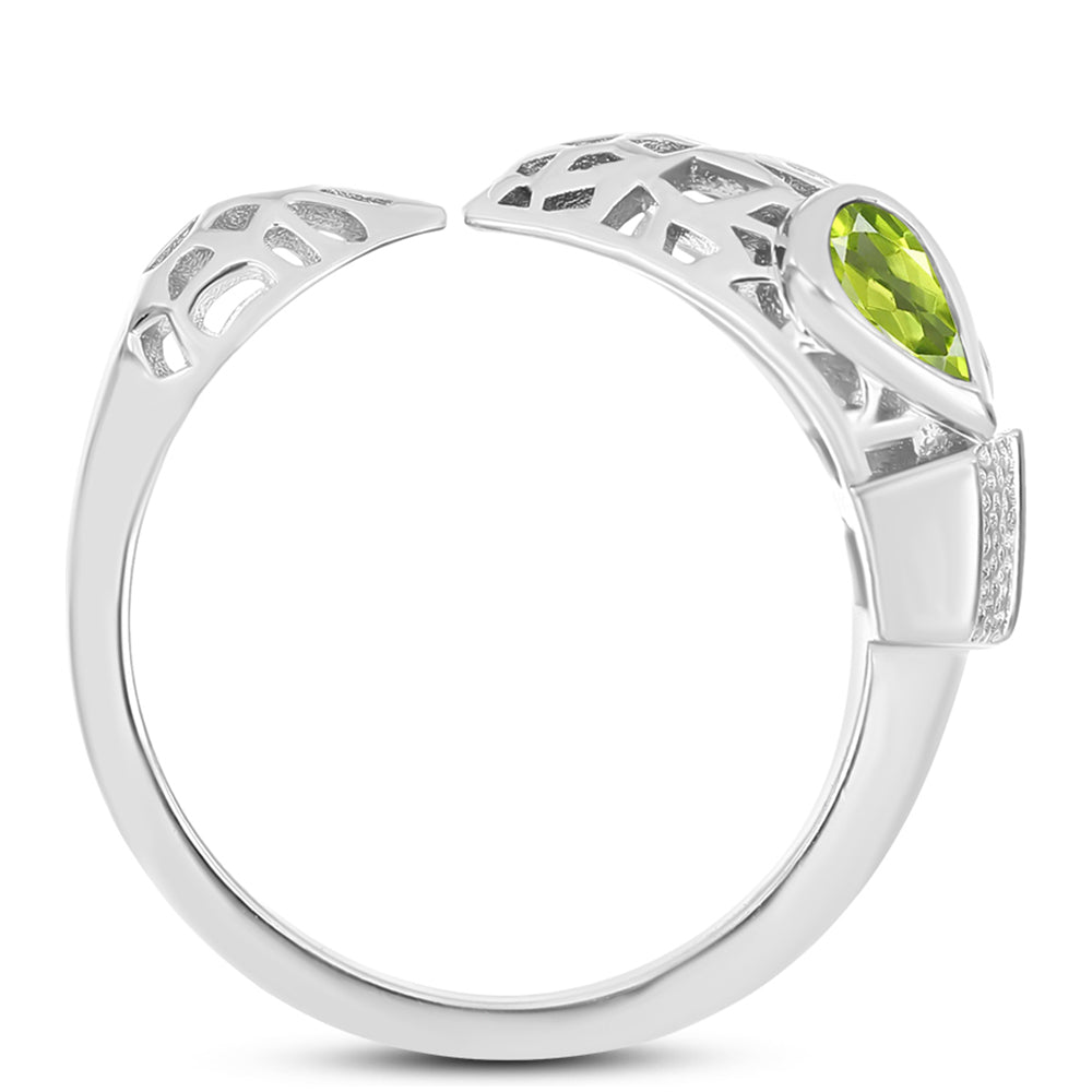 Silberring mit Peridot aus Changbai 3 