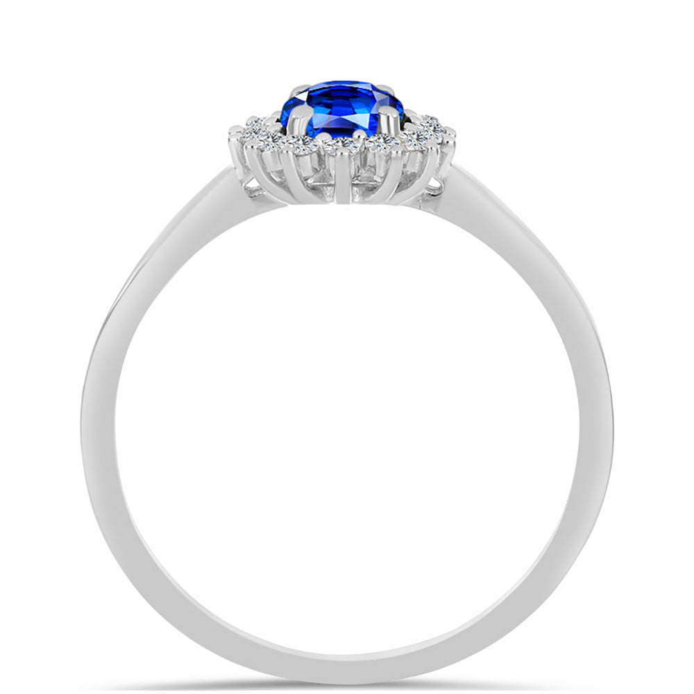 Silberring mit australischem blauem Saphir und weißem Topas